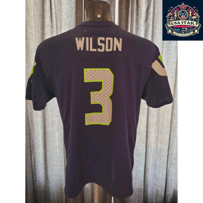 Seattle Seahawks Youth Jersey XL (18 - 20) - Wilson 3, Breathable Fabric, Grade A Condition - USASTARFASHION