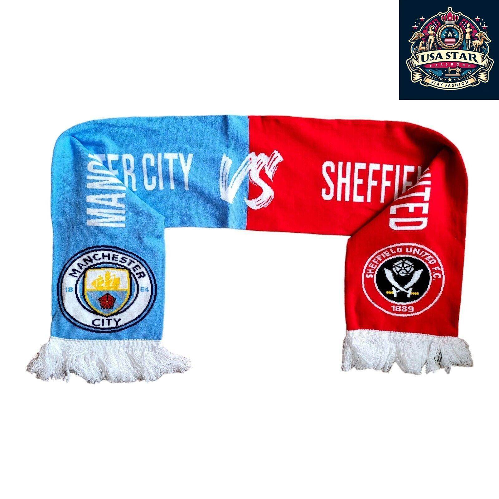 Sheffield United Scarf Vs Manchester City FA Cup Semi - Final Wembley 2023 Collector's Item - USASTARFASHION