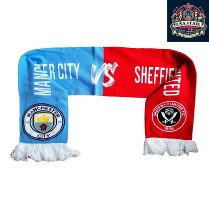 Sheffield United Scarf Vs Manchester City FA Cup Semi - Final Wembley 2023 Collector's Item - USASTARFASHION