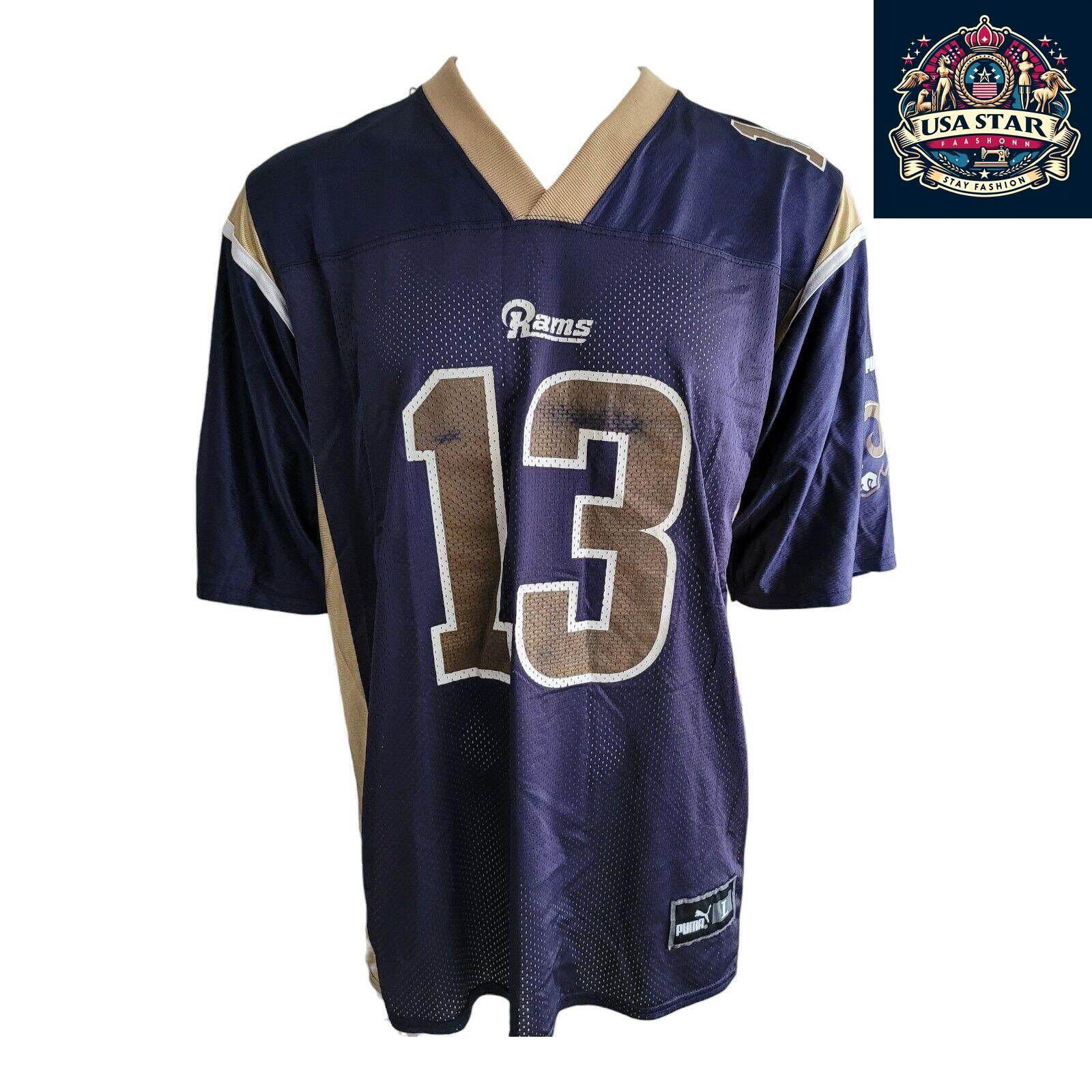 Signed Kurt Warner Jersey 13 St. Louis Rams Vintage Puma Size L - Unique NFL Memorabilia - USASTARFASHION