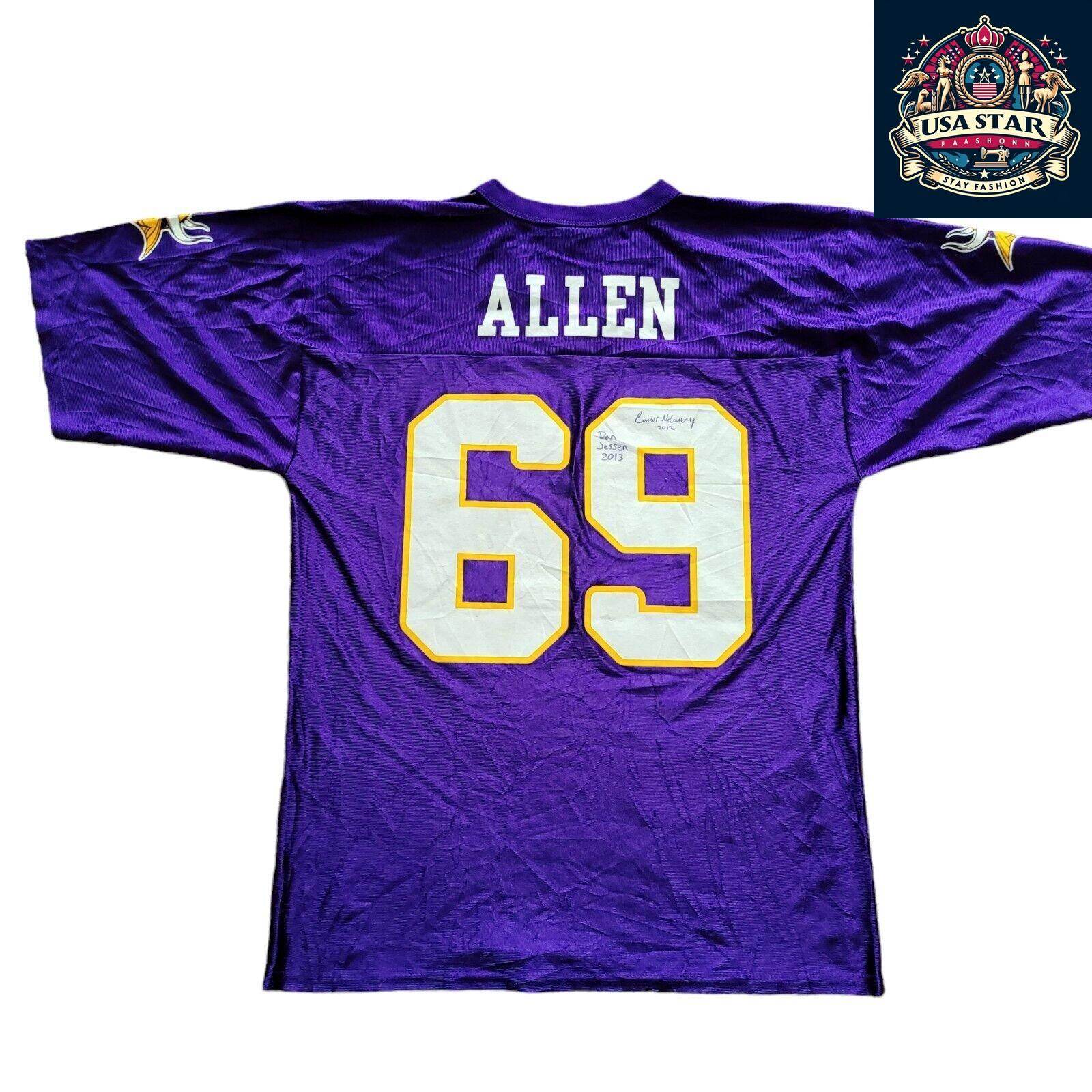 Signed Minnesota Vikings Jersey 69 Jared Allen - Men's Large, Authentic Collectible with Autographs - USASTARFASHION