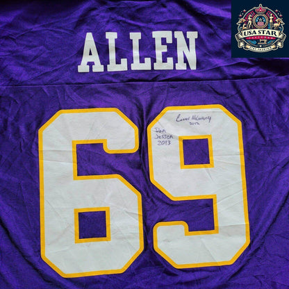 Signed Minnesota Vikings Jersey 69 Jared Allen - Men's Large, Authentic Collectible with Autographs - USASTARFASHION
