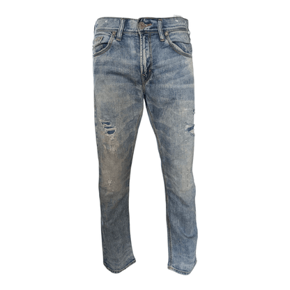Silver Jeans Co. Eddie Men’s Jeans W31 L32 Relaxed Fit Straight Leg Blue Denim - USASTARFASHION