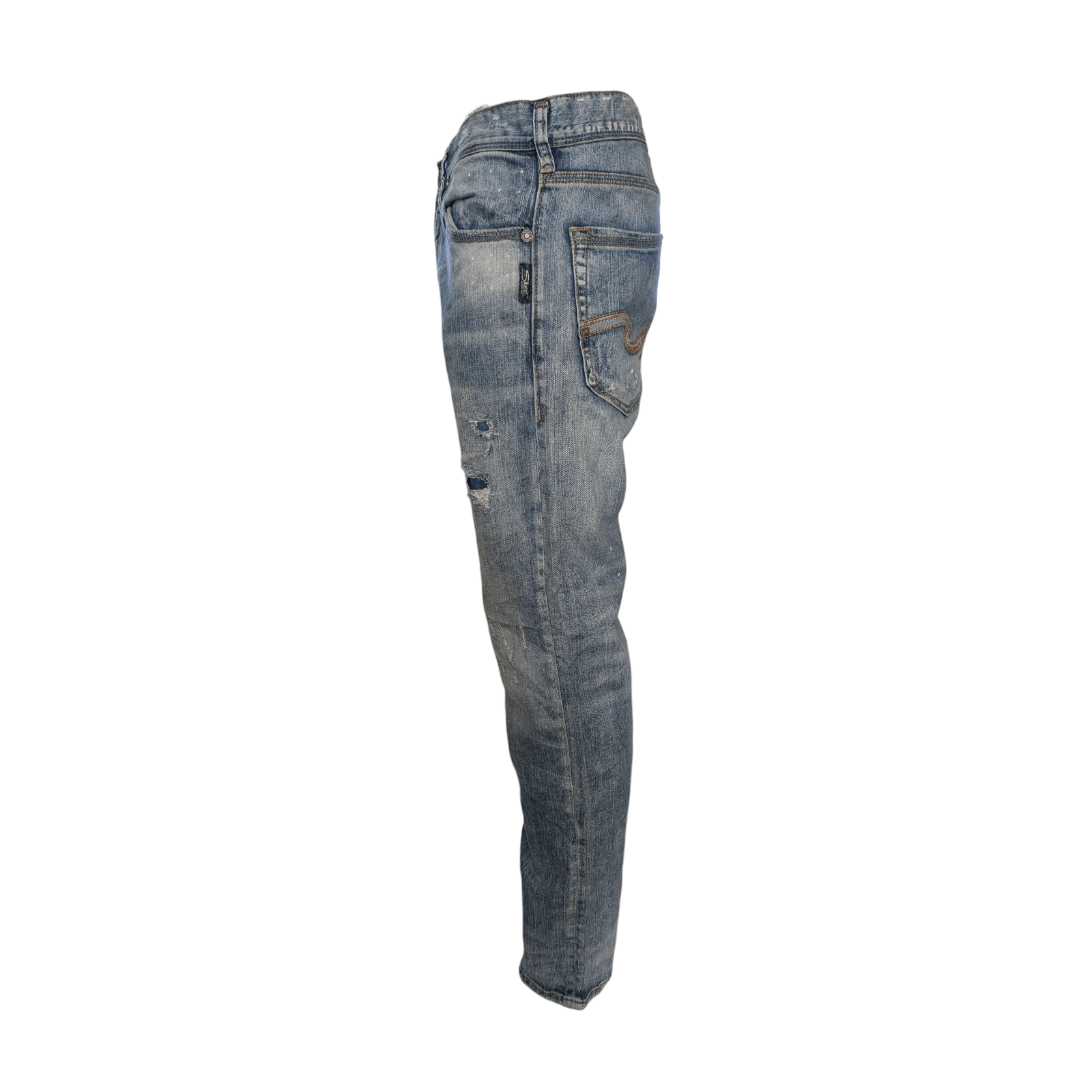 Silver Jeans Co. Eddie Men’s Jeans W31 L32 Relaxed Fit Straight Leg Blue Denim - USASTARFASHION