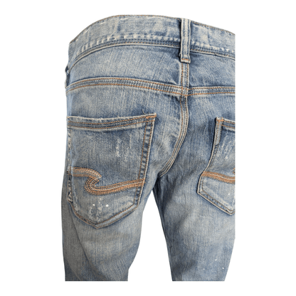 Silver Jeans Co. Eddie Men’s Jeans W31 L32 Relaxed Fit Straight Leg Blue Denim - USASTARFASHION