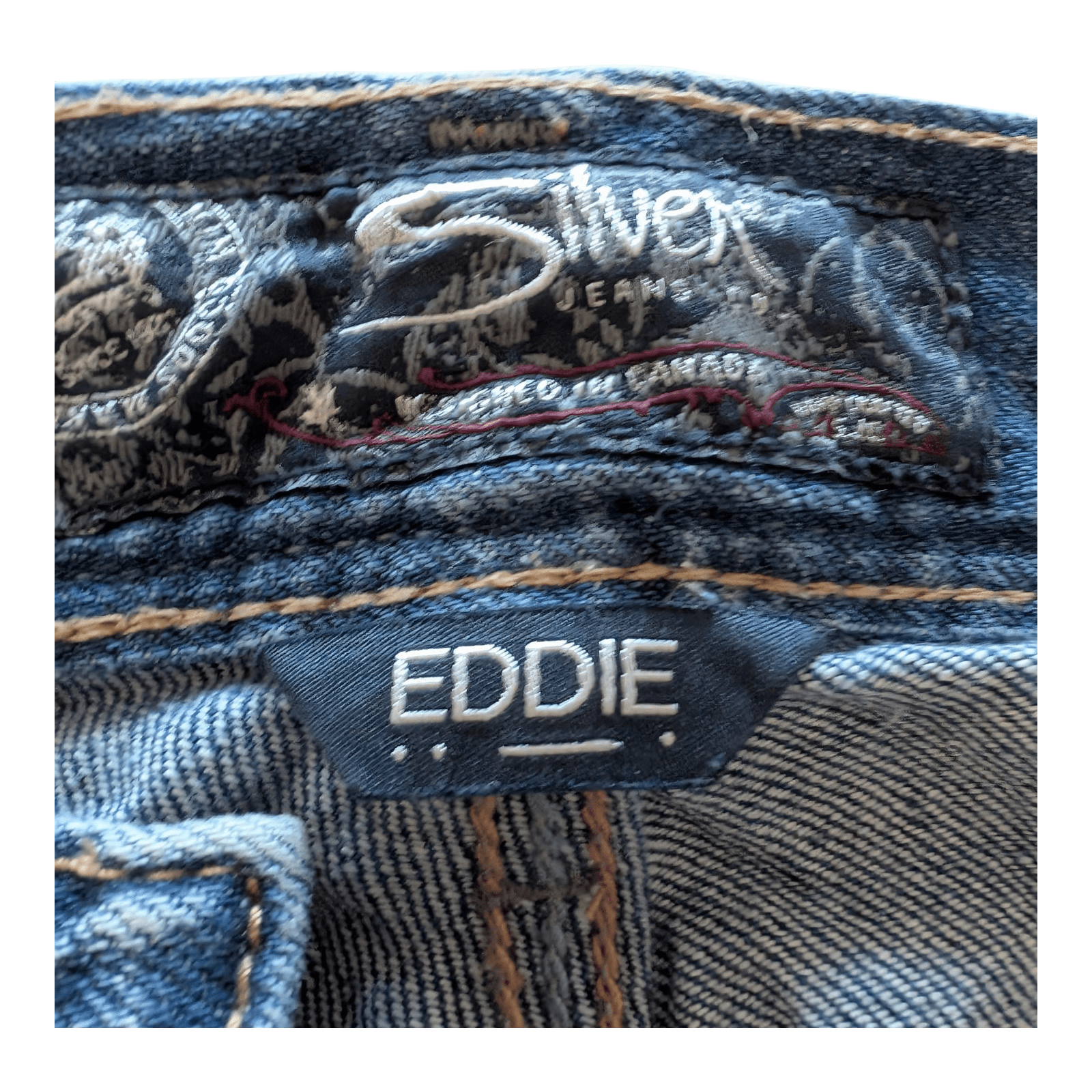 Silver Jeans Co. Eddie Men’s Jeans W31 L32 Relaxed Fit Straight Leg Blue Denim - USASTARFASHION