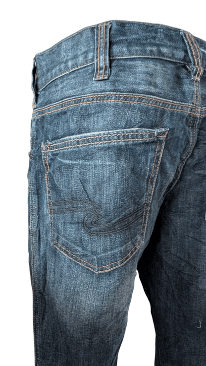 Silver Jeans Co. Grayson Heritage Men’s Jeans W32 L36 Blue Denim Straight Leg - USASTARFASHION