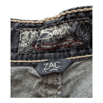 Silver Jeans Co. ZAC Men’s Jeans W36 L32 Dark Wash Straight Fit Denim - USASTARFASHION