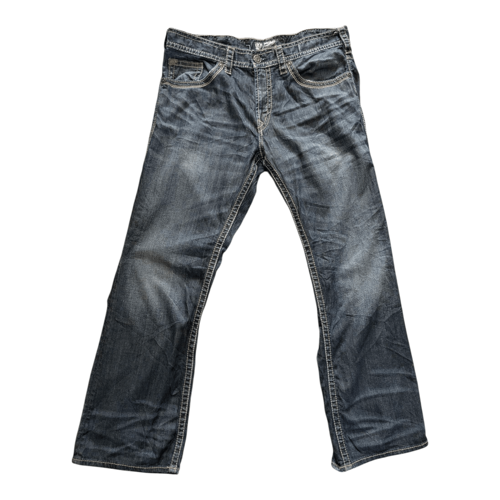 Silver Jeans Co. ZAC Men’s Jeans W36 L32 Dark Wash Straight Fit Denim - USASTARFASHION