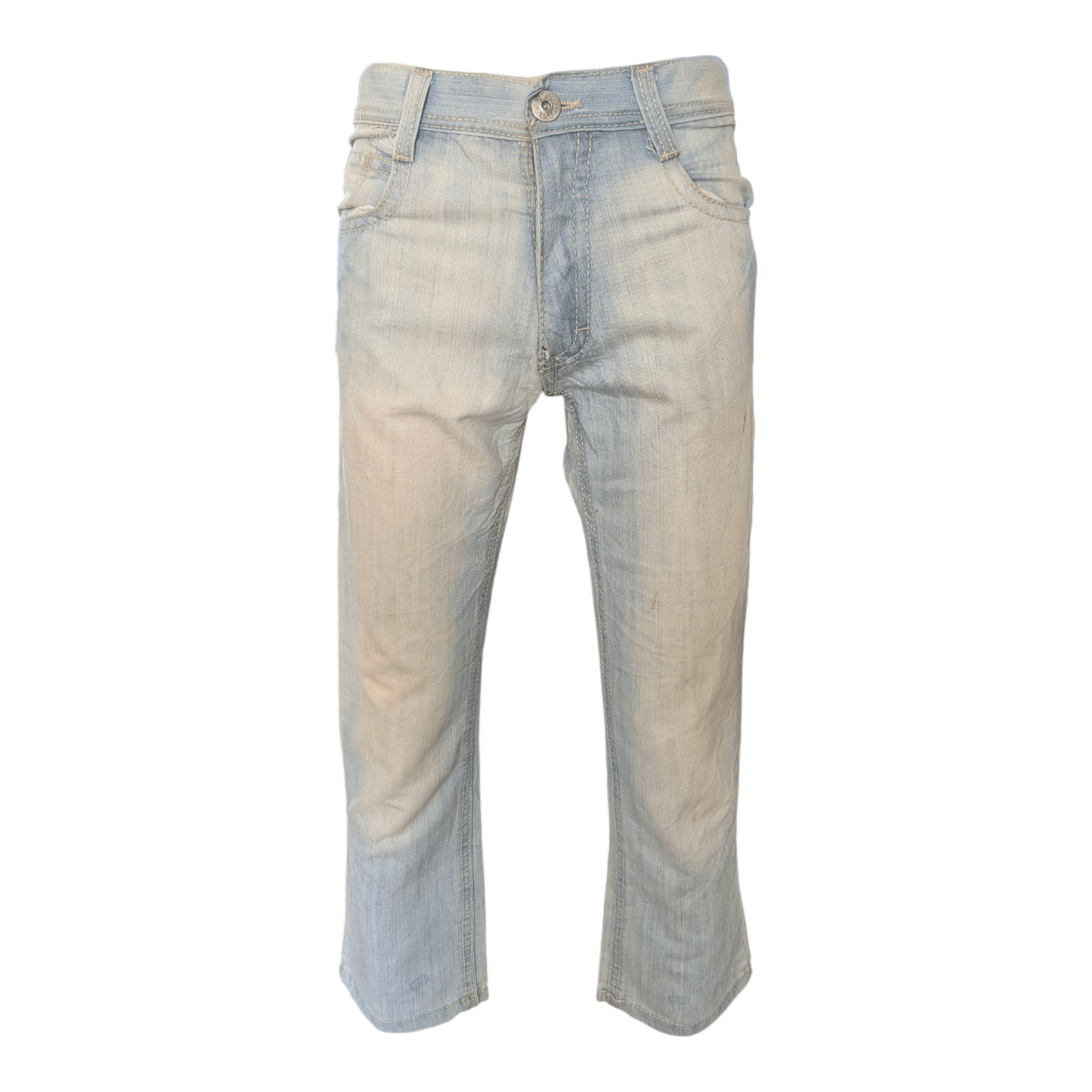 Southpole Men’s Hip Hop Jeans W29 L27 Light Wash Straight Fit Denim Distressed - USASTARFASHION