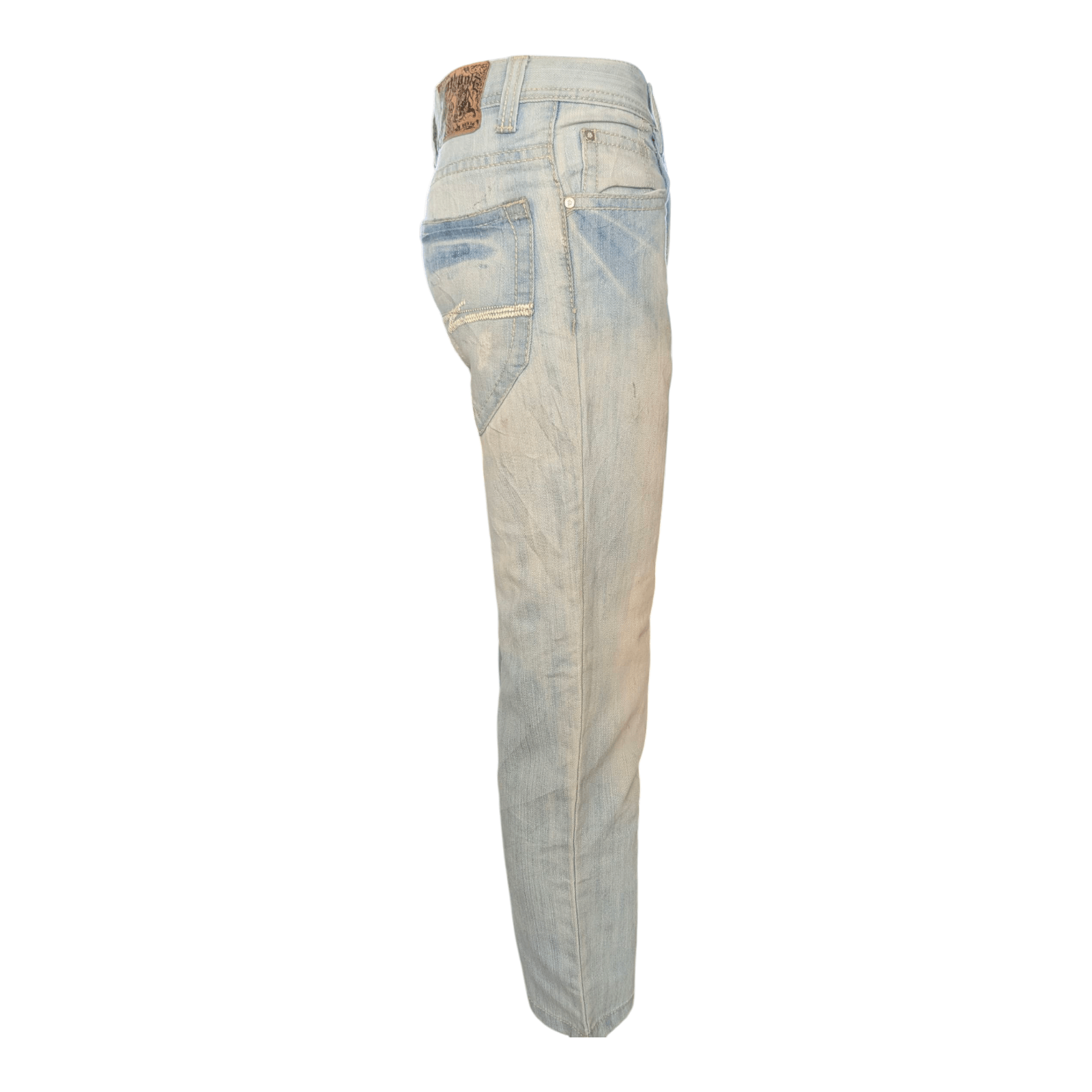 Southpole Men’s Hip Hop Jeans W29 L27 Light Wash Straight Fit Denim Distressed - USASTARFASHION