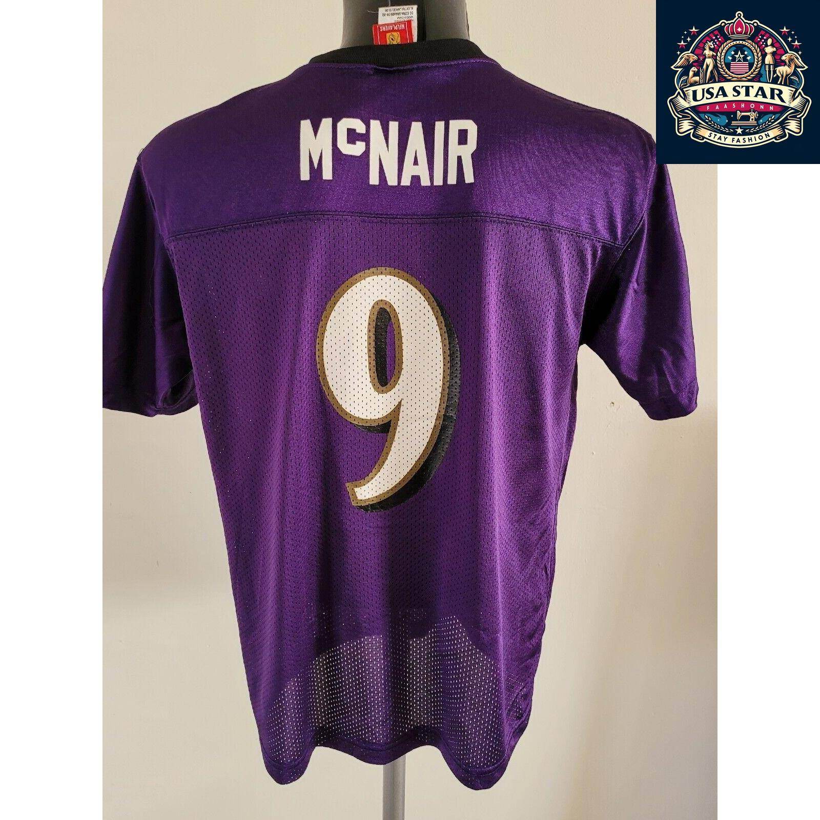 Steve McNair 9 Baltimore Ravens Jersey - Vintage Reebok Youth XL for Ages 18 - 20 - USASTARFASHION