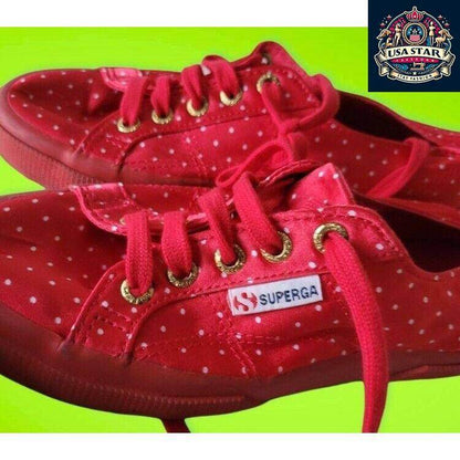 Superga Platform Espadrille UK 3.5 Burgundy Red - Stylish Summer Comfort with Classic Design - USASTARFASHION