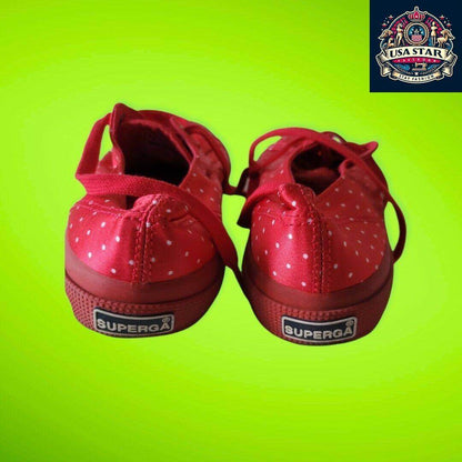 Superga Platform Espadrille UK 3.5 Burgundy Red - Stylish Summer Comfort with Classic Design - USASTARFASHION