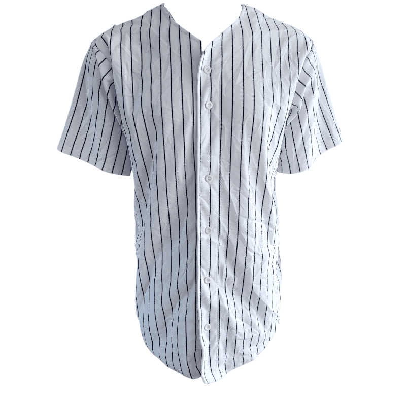 Teamwork Athletic Apparel XL Baseball Jersey For Men - White/Navy Pinstripe - 100% Polyester - USASTARFASHION