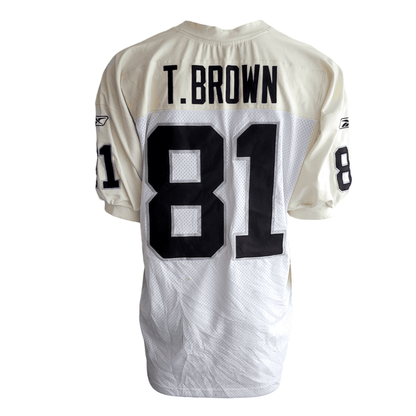 Tim Brown Raiders Jersey 81 Cream/White Reebok Medium - Official NFL Players Gear - USASTARFASHION