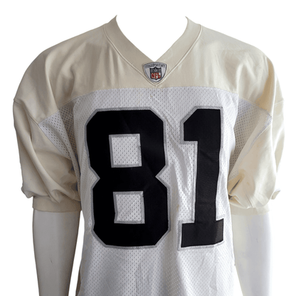 Tim Brown Raiders Jersey 81 Cream/White Reebok Medium - Official NFL Players Gear - USASTARFASHION
