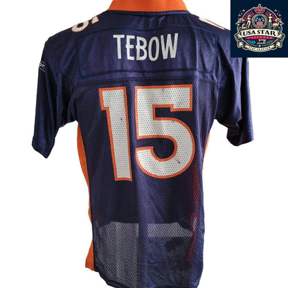 Tim Tebow Jersey 15 for Youth by Reebok, Size L (14 - 16), Stylish, Comfortable, Durable Fabric - USASTARFASHION