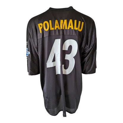 Troy Polamalu 43 Pittsburgh Steelers Reebok Jersey 2XL Super Bowl XL —2006 - USASTARFASHION