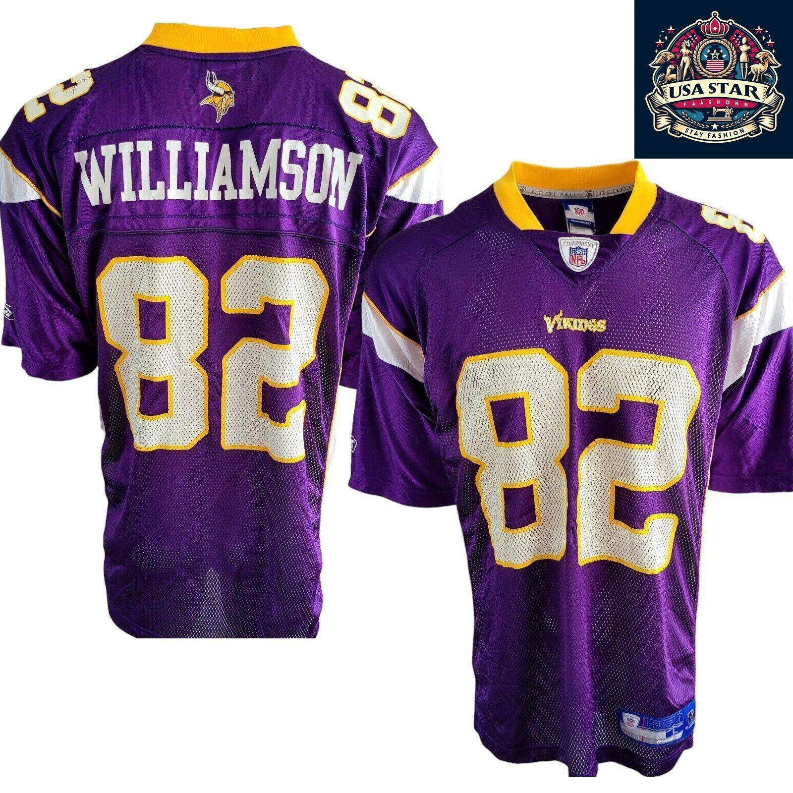 Troy Williamson Jersey 82 Minnesota Vikings Authentic Reebok Large Purple NFL Fan Gear - USASTARFASHION