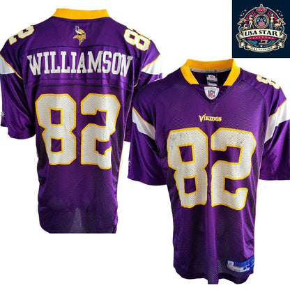 Troy Williamson Jersey 82 Minnesota Vikings Authentic Reebok Large Purple NFL Fan Gear - USASTARFASHION