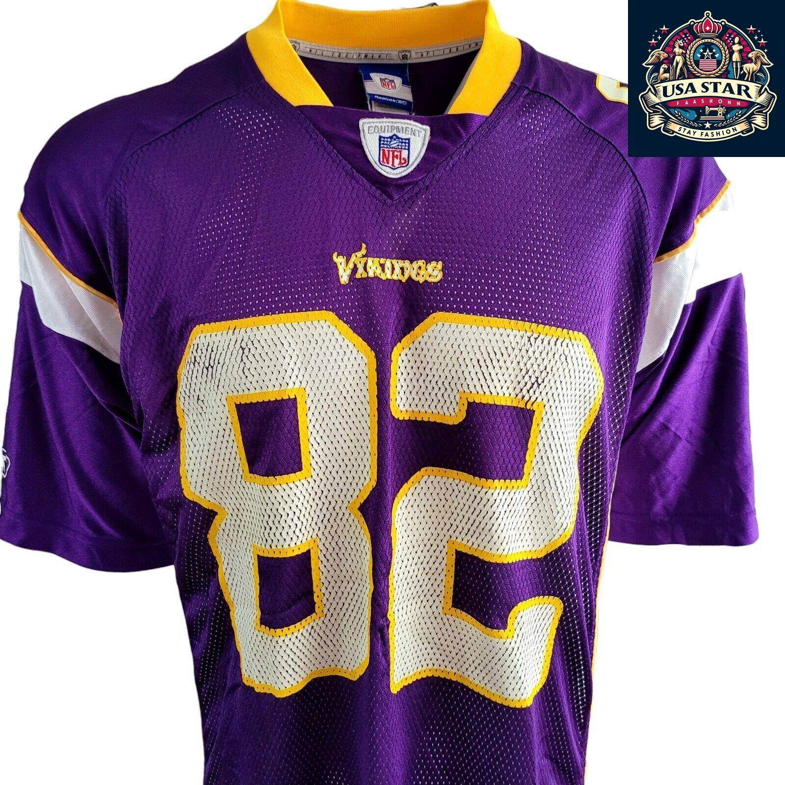 Troy Williamson Jersey 82 Minnesota Vikings Authentic Reebok Large Purple NFL Fan Gear - USASTARFASHION