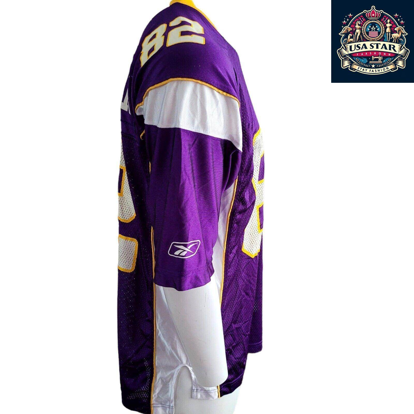 Troy Williamson Jersey 82 Minnesota Vikings Authentic Reebok Large Purple NFL Fan Gear - USASTARFASHION
