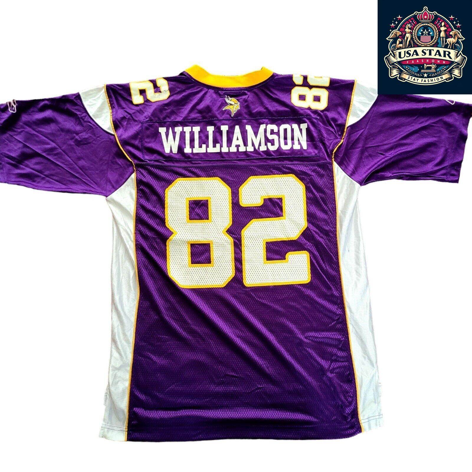 Troy Williamson Jersey 82 Minnesota Vikings Authentic Reebok Large Purple NFL Fan Gear - USASTARFASHION