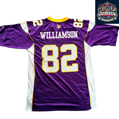 Troy Williamson Jersey 82 Minnesota Vikings Authentic Reebok Large Purple NFL Fan Gear - USASTARFASHION