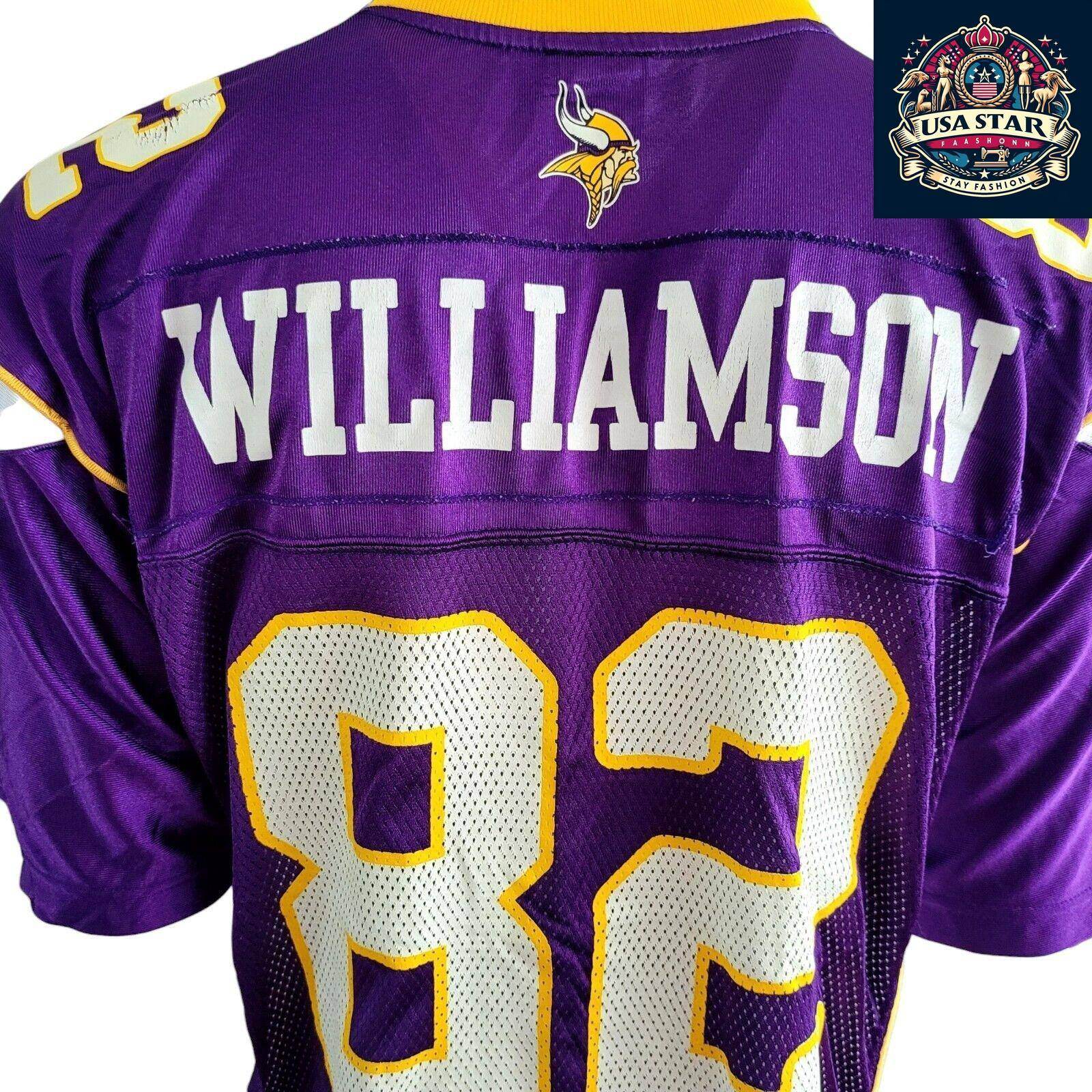 Troy Williamson Jersey 82 Minnesota Vikings Authentic Reebok Large Purple NFL Fan Gear - USASTARFASHION