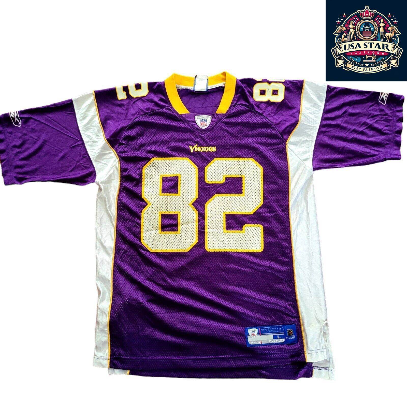 Troy Williamson Jersey 82 Minnesota Vikings Authentic Reebok Large Purple NFL Fan Gear - USASTARFASHION