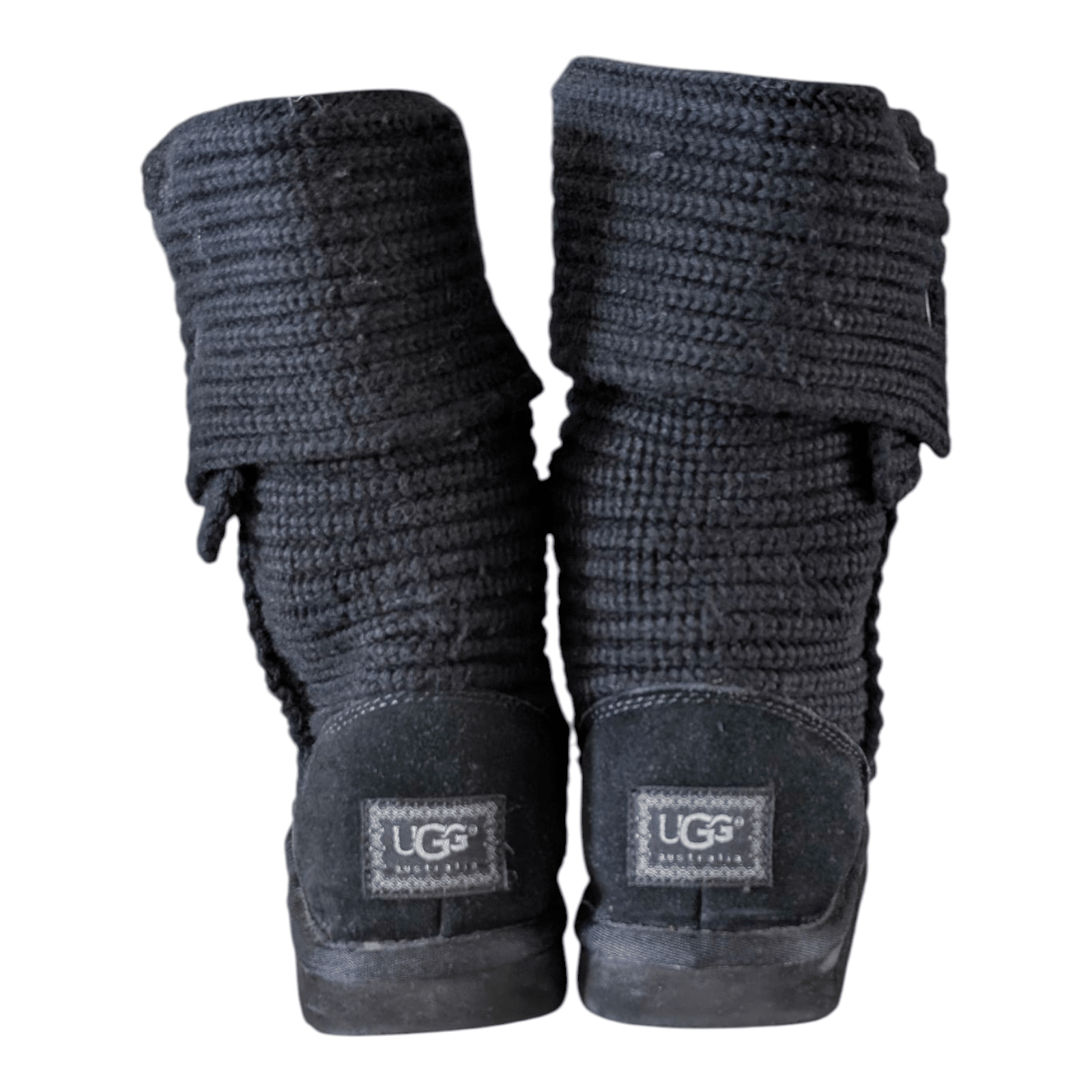 UGG Classic Cardy Knit Boots Black Women’s Size UK 6.5 / EU 39 Excellent Conditi - USASTARFASHION