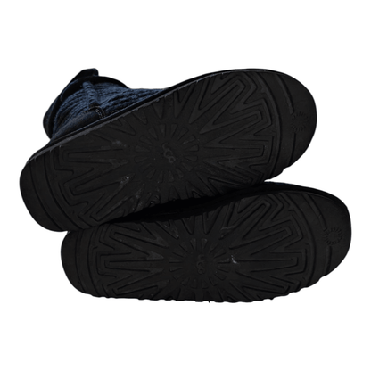 UGG Classic Cardy Knit Boots Black Women’s Size UK 6.5 / EU 39 Excellent Conditi - USASTARFASHION