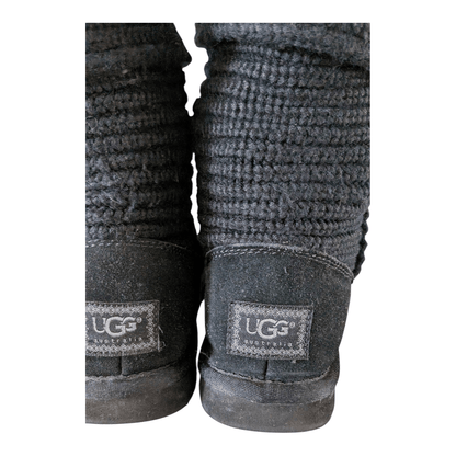 UGG Classic Cardy Knit Boots Black Women’s Size UK 6.5 / EU 39 Excellent Conditi - USASTARFASHION