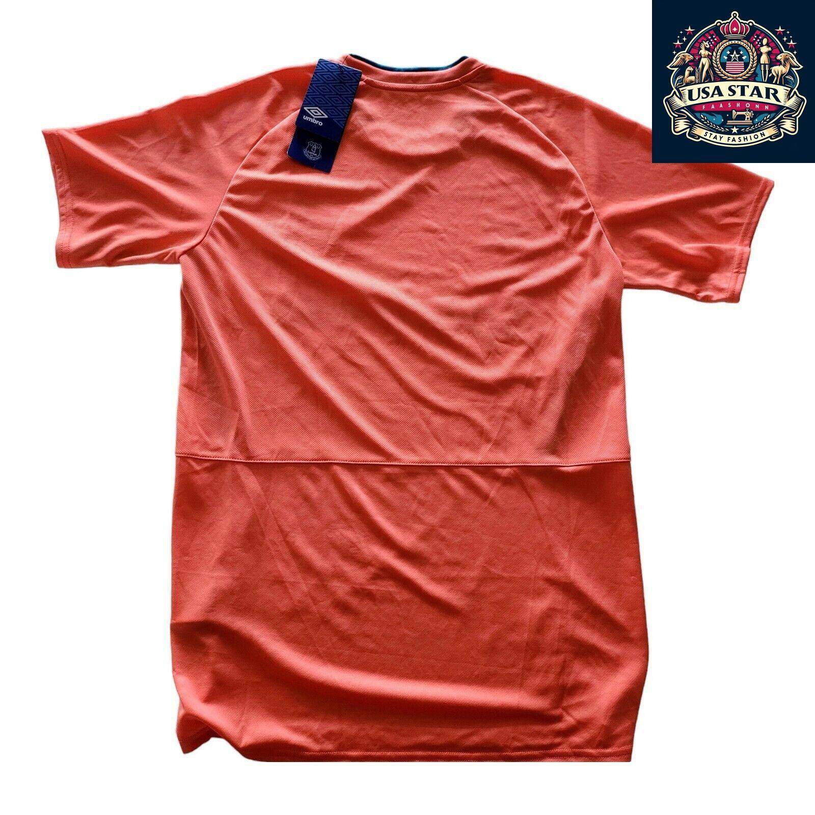 Umbro Everton Football Jersey, Small, Living Coral/Celestial, Moisture - Wicking, New with Tags - USASTARFASHION