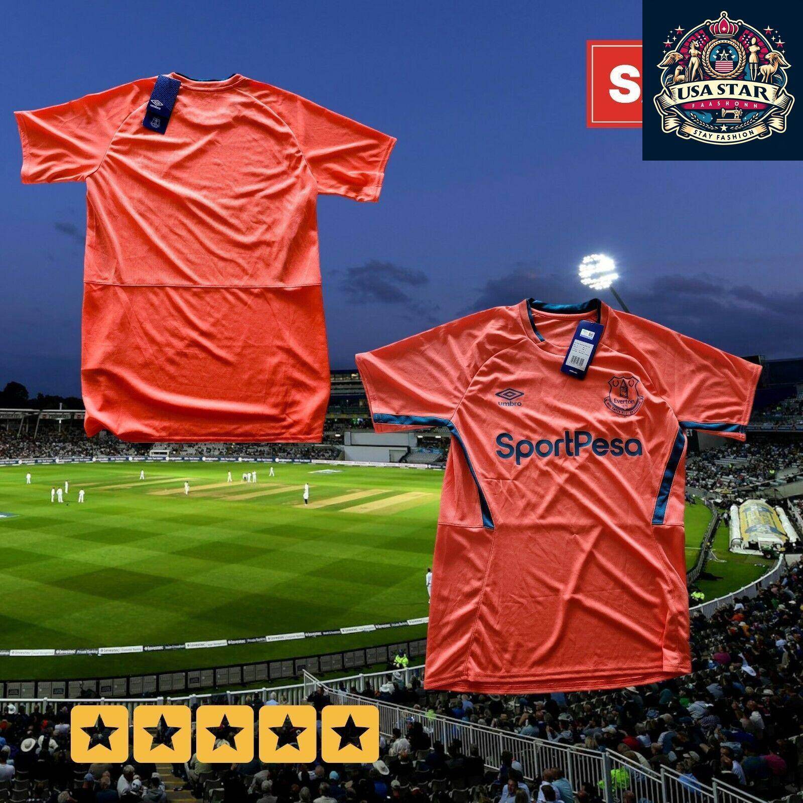 Umbro Everton Football Jersey, Small, Living Coral/Celestial, Moisture - Wicking, New with Tags - USASTARFASHION