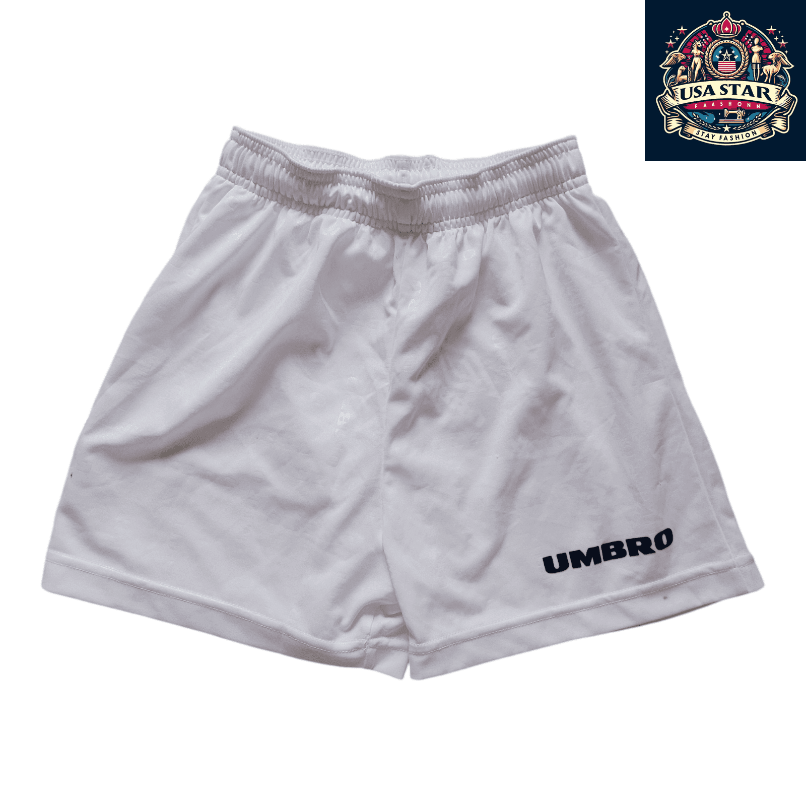 Umbro Shorts For Kids - White Youth Athletic Shorts Size 158 (79/2) with Elastic Waistband - USASTARFASHION