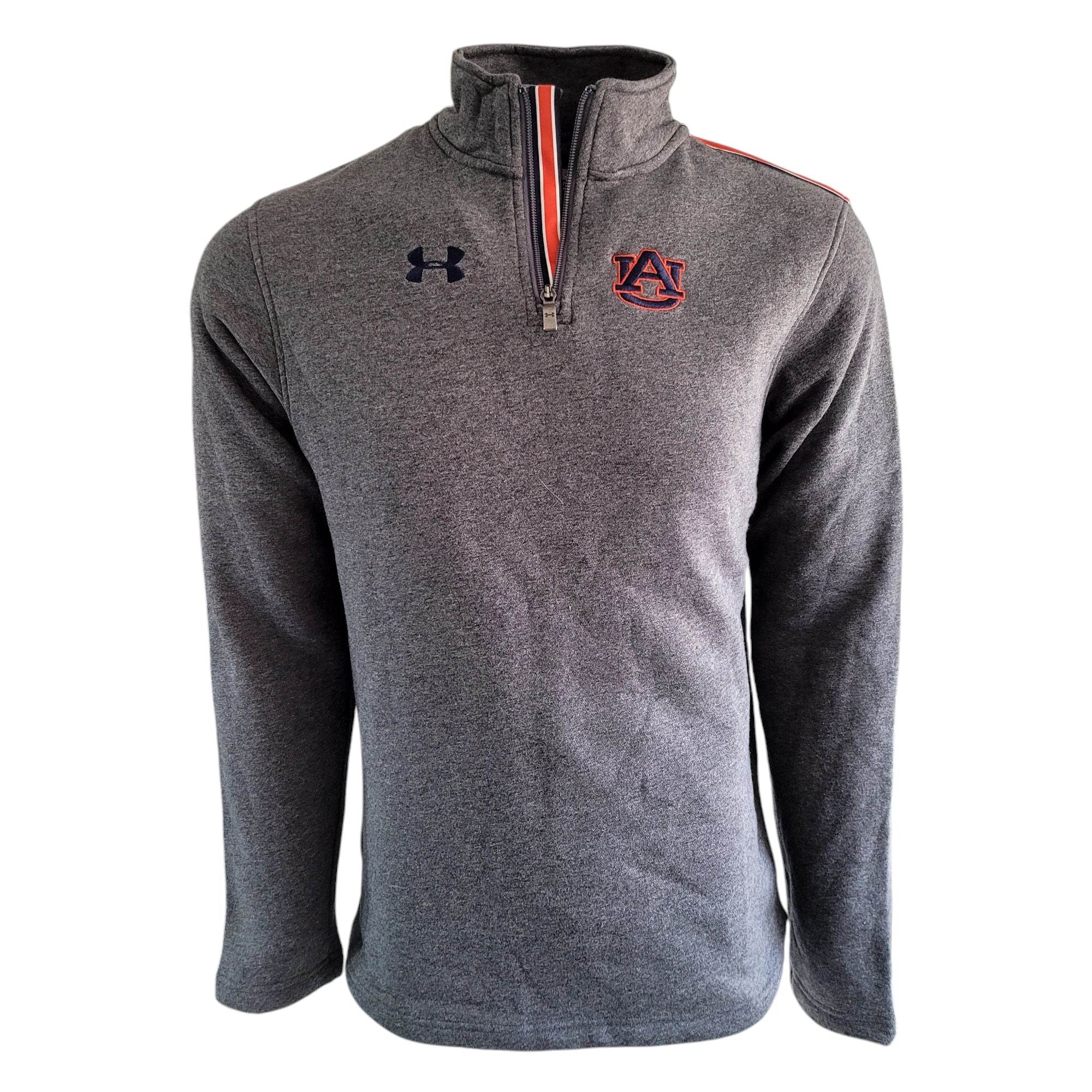 Under Armour Auburn Tigers 1/4 Zip ColdGear Pullover (XS, Gray) Cotton - USASTARFASHION