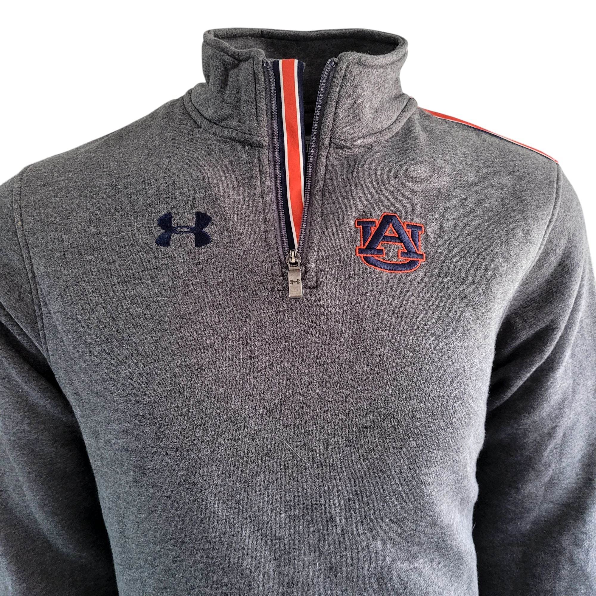 Under Armour Auburn Tigers 1/4 Zip ColdGear Pullover (XS, Gray) Cotton - USASTARFASHION