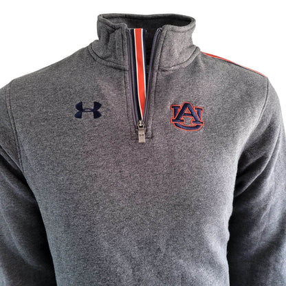 Under Armour Auburn Tigers 1/4 Zip ColdGear Pullover (XS, Gray) Cotton - USASTARFASHION