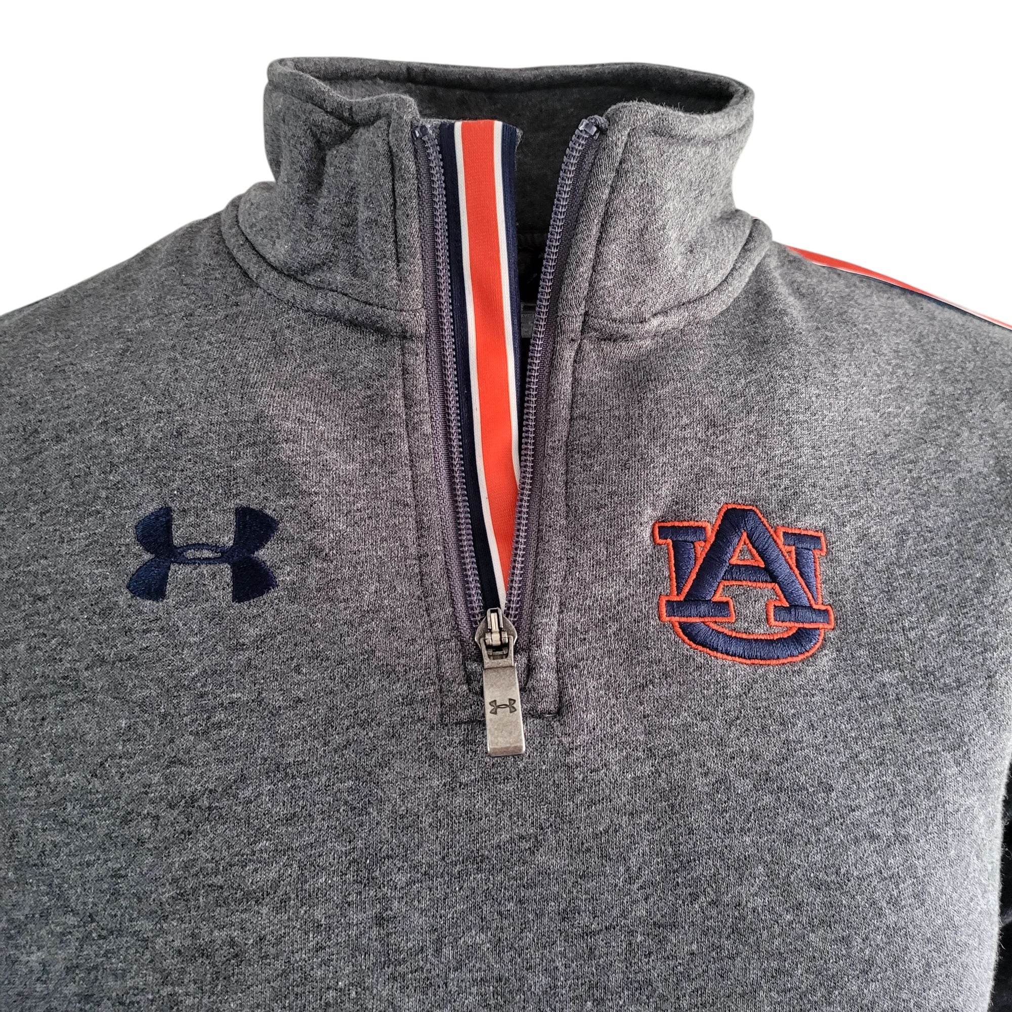Under Armour Auburn Tigers 1/4 Zip ColdGear Pullover (XS, Gray) Cotton - USASTARFASHION