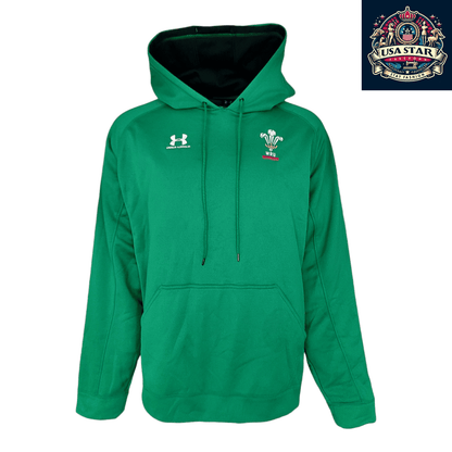 Under Armour Welsh Rugby Hoodie WRU Pullover Green Men’s X - Large - Comfortable & Stylish - USASTARFASHION