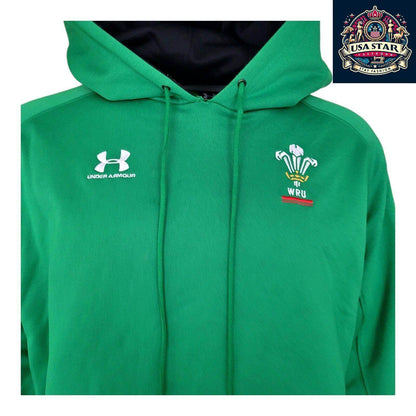 Under Armour Welsh Rugby Hoodie WRU Pullover Green Men’s X - Large - Comfortable & Stylish - USASTARFASHION
