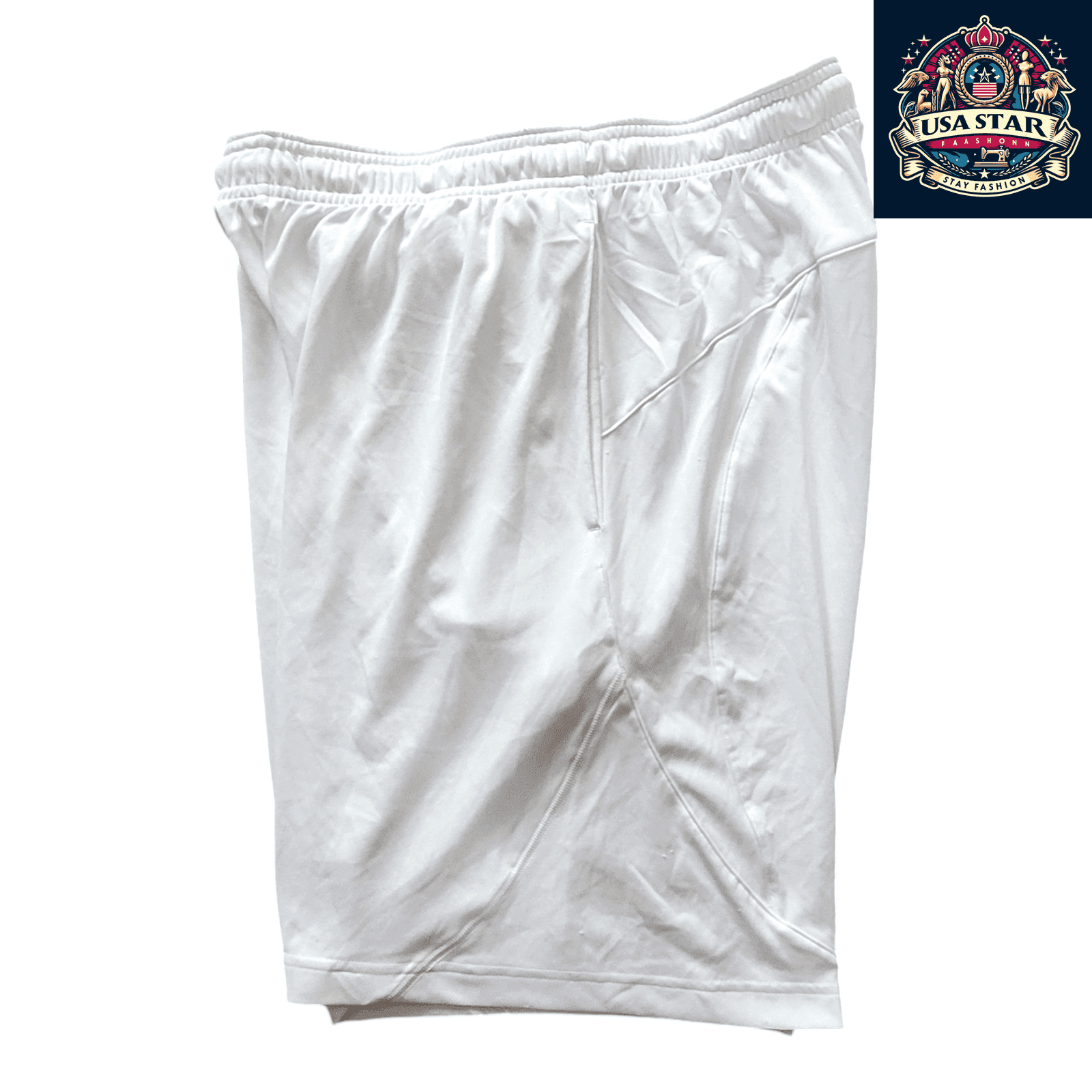 Under Armour White Athletic Shorts, Size Large, Elastic Waist, Pockets - USASTARFASHION