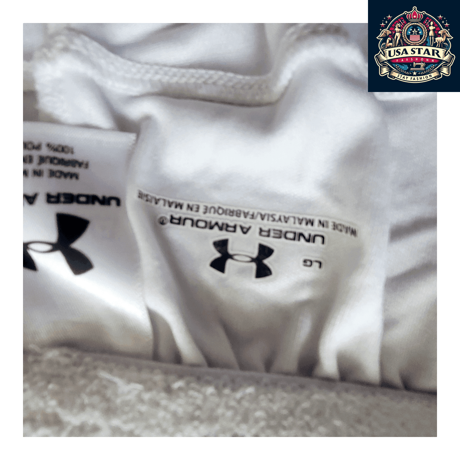 Under Armour White Athletic Shorts, Size Large, Elastic Waist, Pockets - USASTARFASHION
