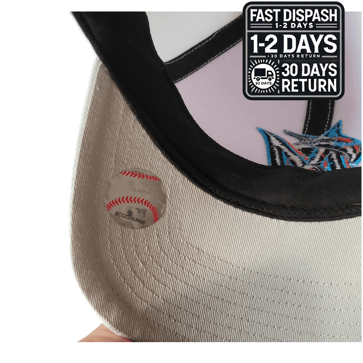 47 Brand Miami Marlins Baseball Cap - White Adjustable Style for Men - One Size Fits All MLB Gear - USASTARFASHION