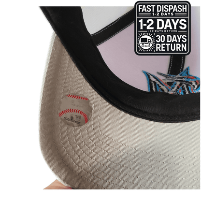 47 Brand Miami Marlins Baseball Cap - White Adjustable Style for Men - One Size Fits All MLB Gear - USASTARFASHION