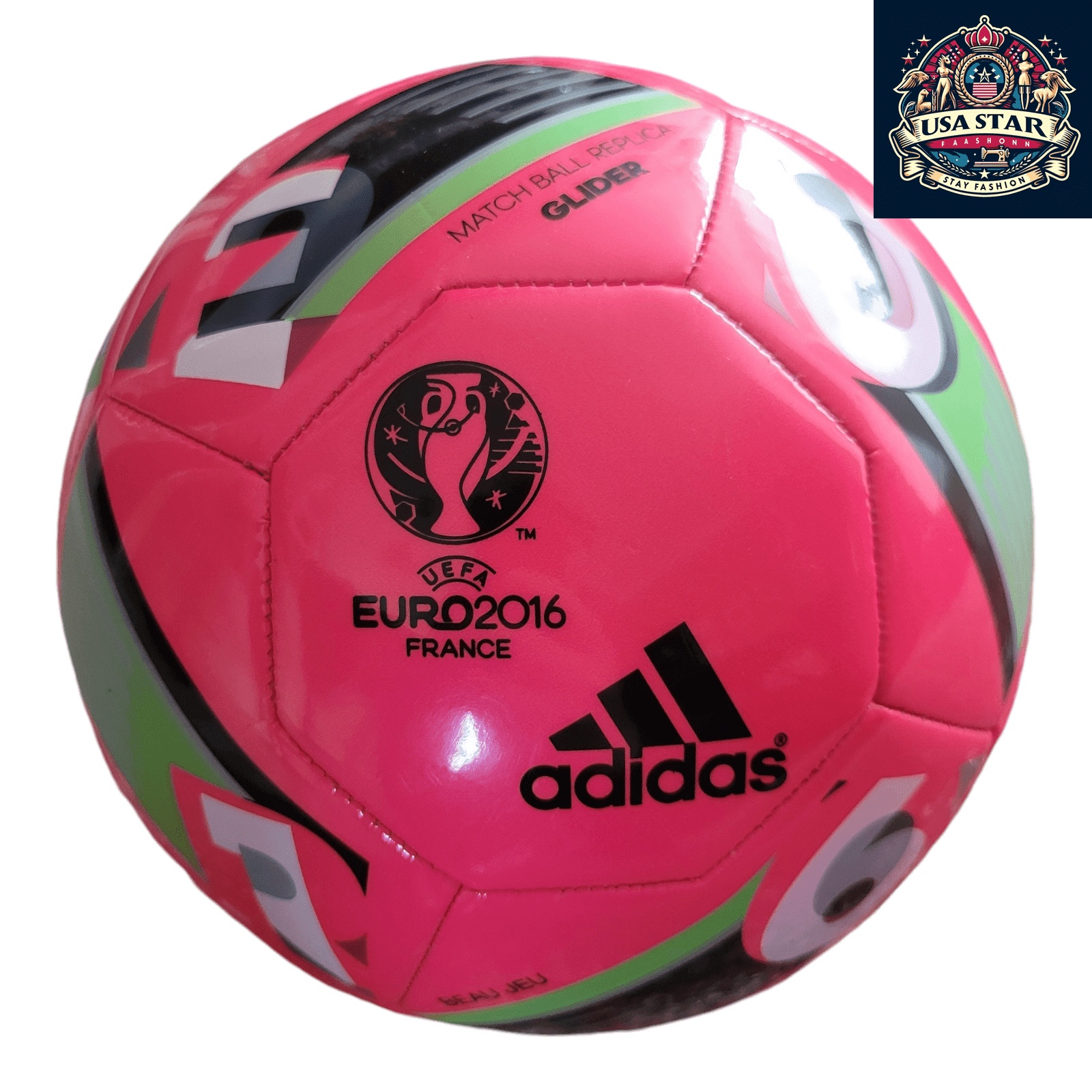 Adidas UEFA Euro 2016 Football Glider Beau Jeu Replica Size 5 Pink Winter Match Ball - USASTARFASHION