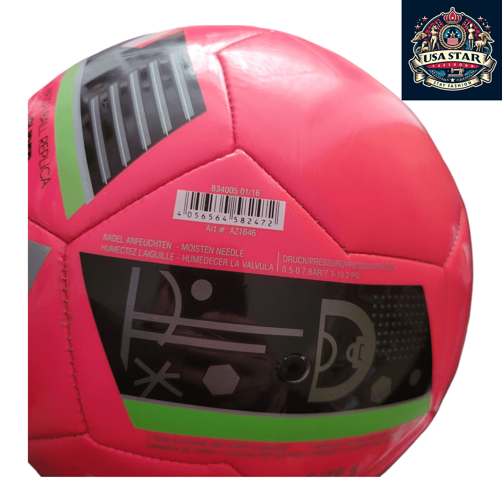 Adidas UEFA Euro 2016 Football Glider Beau Jeu Replica Size 5 Pink Winter Match Ball - USASTARFASHION