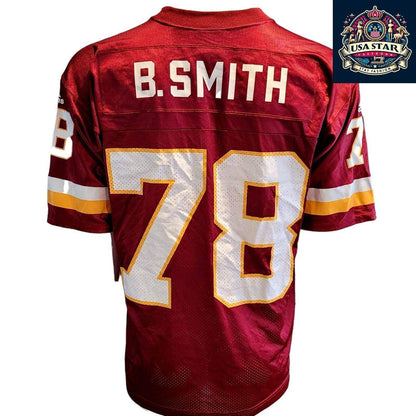 Adidas Vintage Football Jersey Maroon M B. Smith 78 with Breathable Mesh and Bold Accents - USASTARFASHION